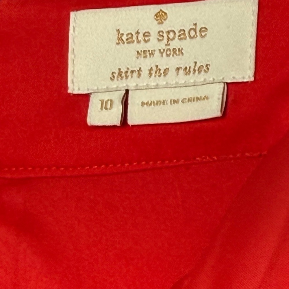 Kate Spade New York Red Wool Button Front Pencil Skirt | Size 10 - Picture 12 of 12